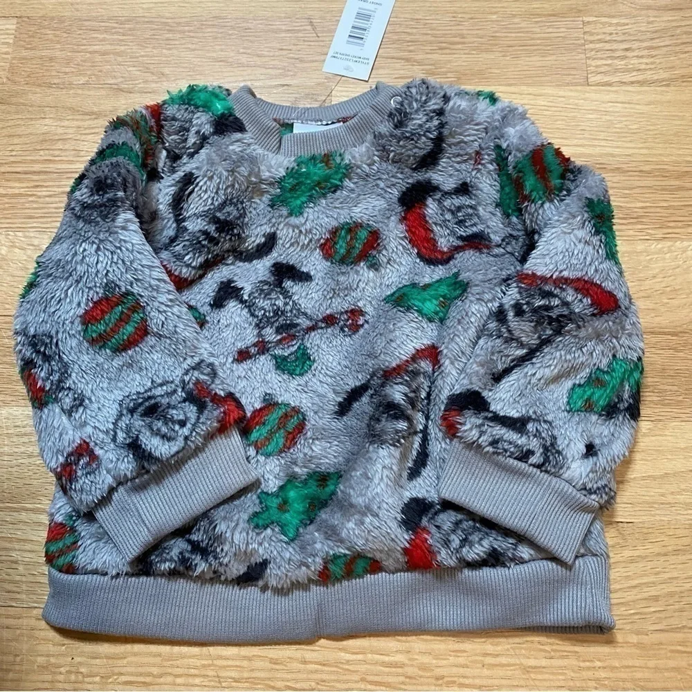 Disney Mickey Mouse Fleece Outfit NEW 24 Mos Sweatshirt Sweatpants Gray Matching